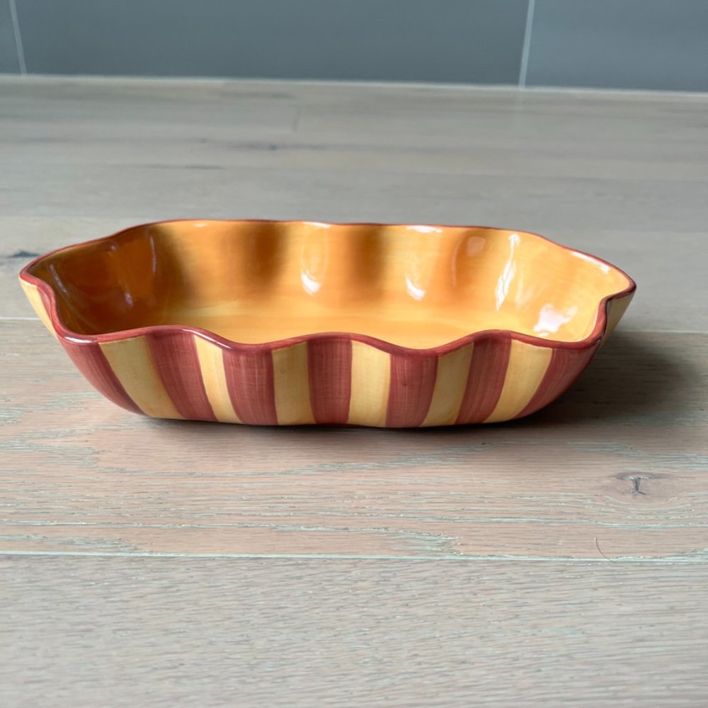 Southern Living GAIL PITTMAN SIENA Ruffled Oval Bowl